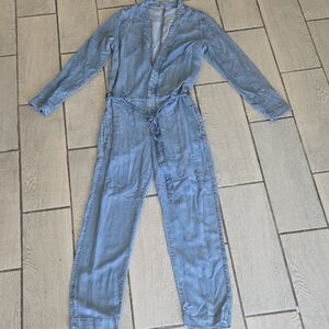 Free People‎ Chambray Wrap Belted Jumpsuit – Size M  fp40